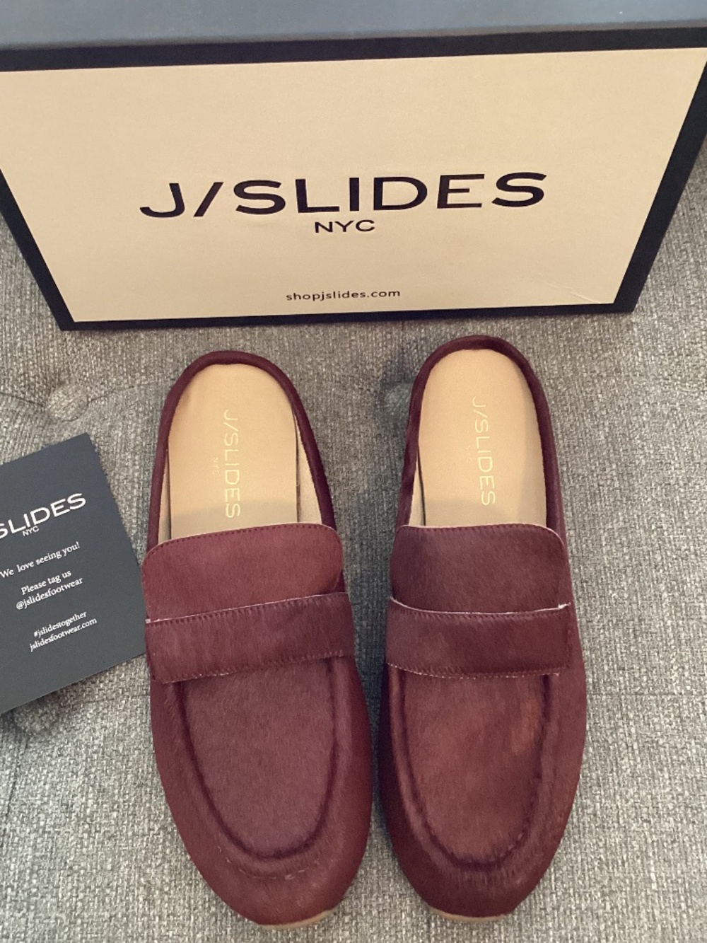 JSlides Paula Genuine Calf Hair Mule, size 9